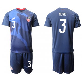 Men 2020-2021 Season National team United States away blue 3 Soccer Jersey