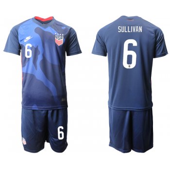 Men 2020-2021 Season National team United States away blue 6 Soccer Jersey