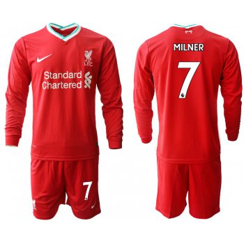 Men 2020-2021 club Liverpool home long sleeves 7 red Soccer Jerseys