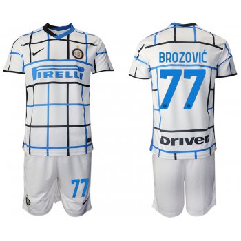 Men 2020-2021 club Inter milan away 77 white Soccer Jerseys