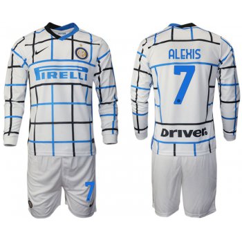 Men 2020-2021 club Inter milan away long sleeve 7 white Soccer Jerseys
