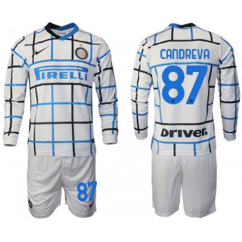 Men 2020-2021 club Inter milan away long sleeve 87 white Soccer Jerseys