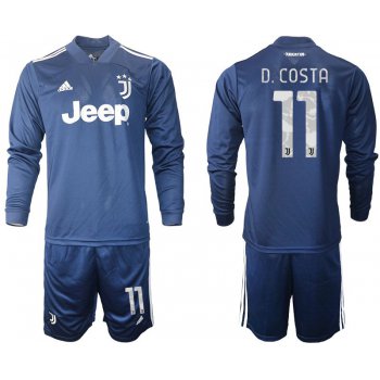 Men 2020-2021 club Juventus away long sleeves 11 blue Soccer Jerseys