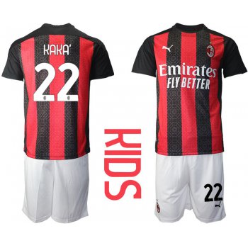 Youth 2020-2021 club AC milan home 22 red Soccer Jerseys