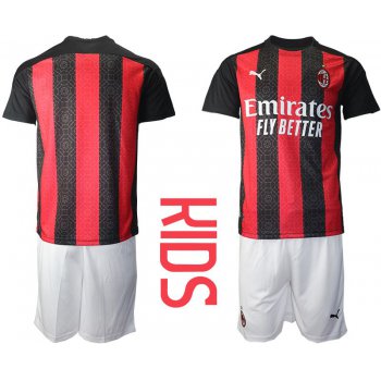 Youth 2020-2021 club AC milan home red Soccer Jerseys