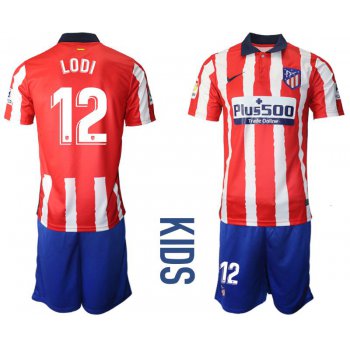 Youth 2020-2021 club Atletico Madrid home 12 red Soccer Jerseys
