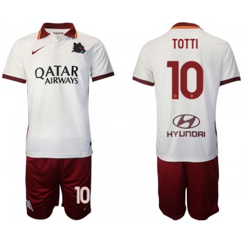 Men 2020-2021 Club Rome away white 10 Nike Soccer Jersey