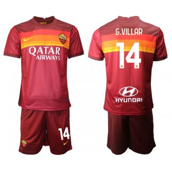 Men 2020-2021 club AS Roma home 14 red Soccer Jerseys