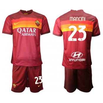Men 2020-2021 club AS Roma home 23 red Soccer Jerseys