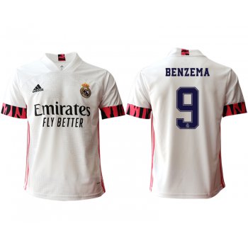 Men 2020-2021 club Real Madrid home aaa version 9 white Soccer Jerseys