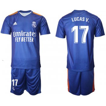 Men 2021-2022 Club Real Madrid away blue 17 Adidas Soccer Jersey