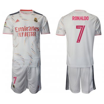 Men 2021-2022 Club Real Madrid home white 7 Adidas Soccer Jersey