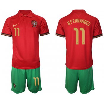 Men 2020-2021 European Cup Portugal home red 11 Nike Soccer Jersey