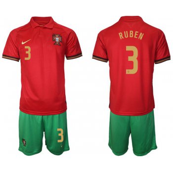Men 2020-2021 European Cup Portugal home red 3 Nike Soccer Jerseys