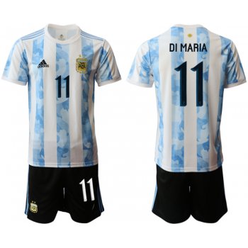 Men 2020-2021 Season National team Argentina home white 11 Soccer Jersey