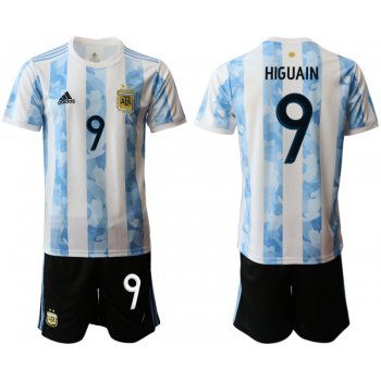 Men 2020-2021 Season National team Argentina home white 9 Soccer Jersey