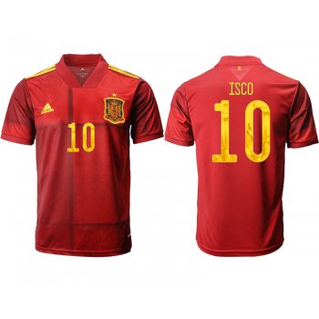 Men 2021 Europe Spain home AAA version 10 soccer jerseys