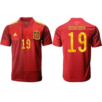 Men 2021 Europe Spain home AAA version 19 soccer jerseys