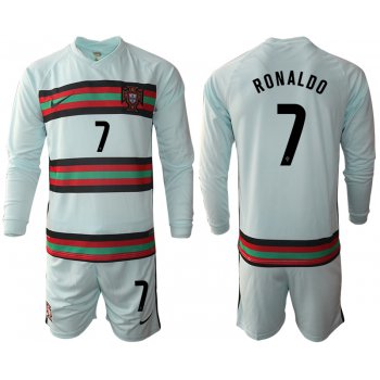 Men 2021 European Cup Portugal away Long sleeve 7 Ronaldo soccer jerseys