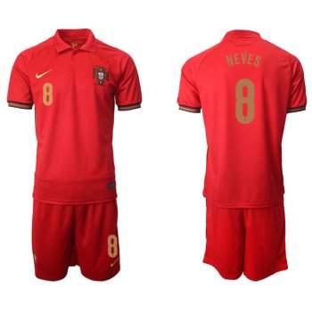 Men 2021 European Cup Portugal home red 8 Soccer Jersey