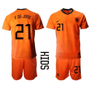 2021 European Cup Netherlands home Youth 21 soccer jerseys