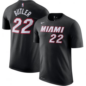 Miami Heat #22 Jimmy Butler Nike Icon Name & Number Performance T-Shirt Black