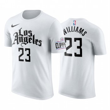 Nike Clippers #23 Lou Williams 2019-20 Men's White Los Angeles City Edition NBA T-Shirt