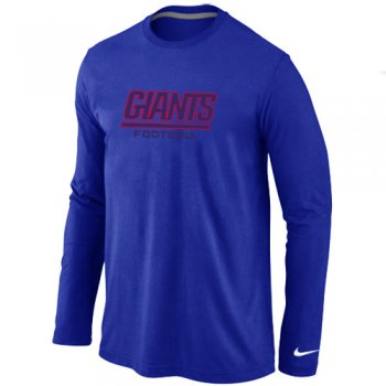 Nike New York Giants Authentic font Long Sleeve T-Shirt blue