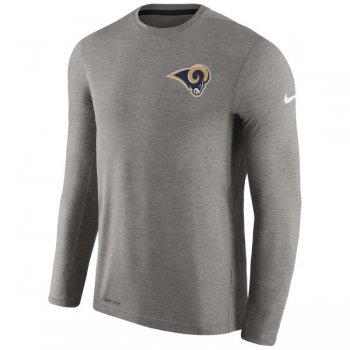 Men's Los Angeles Rams Nike Charcoal Coaches Long Sleeve Performance T-Shirt