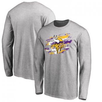 Men's Minnesota Vikings NFL Pro Line Ash True Colors Long Sleeve T-Shirt