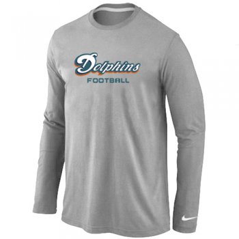 Nike Miami Dolphins Authentic font Long Sleeve T-Shirt Grey