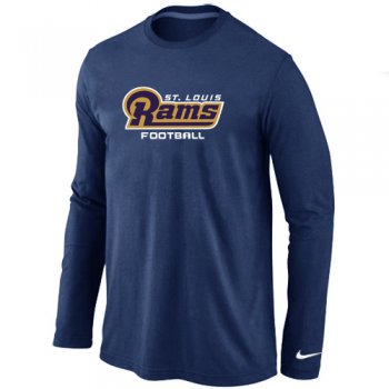 Nike St.Louis Rams Authentic font Long Sleeve T-Shirt D.Blue