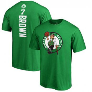 Men's Boston Celtics 7 Jaylen Brown Fanatics Branded Kelly Green Backer Name & Number T-Shirt