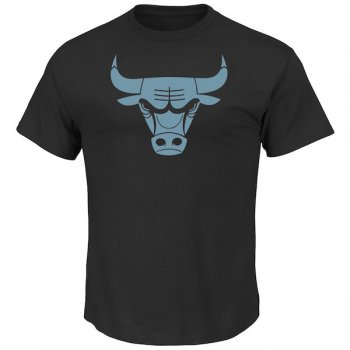 Men's Chicago Bulls Majestic Black Tek Patch Reflective T-Shirt