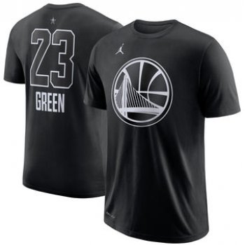 Men's Golden State Warriors 23 Draymond Green Jordan Brand Black 2018 All-Star Game Name & Number Performance T-Shirt