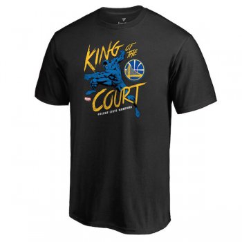 Men's Golden State Warriors Fanatics Branded Black Marvel Black Panther King of the Court T-Shirt