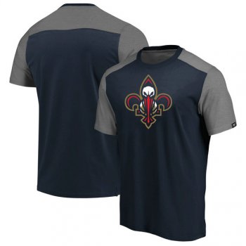 New Orleans Pelicans Iconic Blocked T-Shirt - NavyHeathered Gray