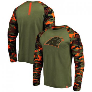 Carolina Panthers Heathered Gray Camo NFL Pro Line by Fanatics Branded Long Sleeve T-Shirt
