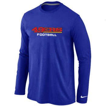 Nike San Francisco 49ers Authentic font Long Sleeve T-Shirt Black blue