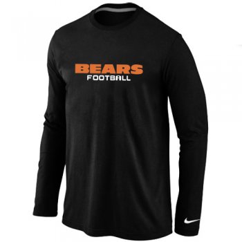 ike Chicago Bears Authentic font Long Sleeve T-Shirt Black