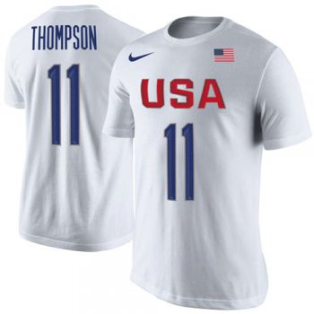 Team USA 11 Klay Thompson Basketball Nike Rio Replica Name & Number T-Shirt White