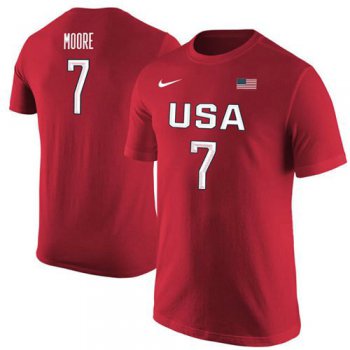 Team USA 7 Maya Moore Basketball Nike Name & Number T-Shirt Red
