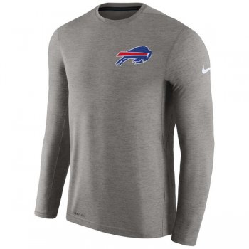 Men's Buffalo Bills Nike Charcoal Coaches Long Sleeve Performance T-Shirt