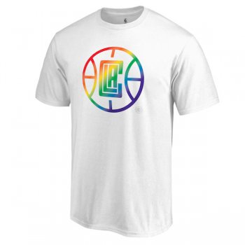 Men's LA Clippers White Fanatics Branded Team Pride V-Neck T-Shirt