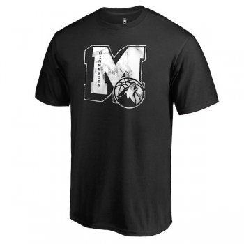 Men's Minnesota Timberwolves Fanatics Branded Black Letterman T-Shirt