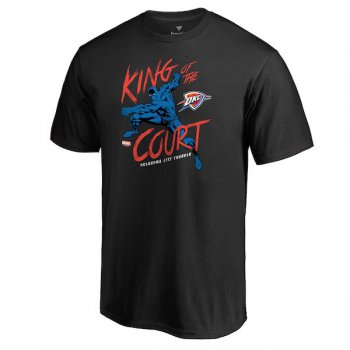 Men's Oklahoma City Thunder Fanatics Branded Black Marvel Black Panther King of the Court T-Shirt