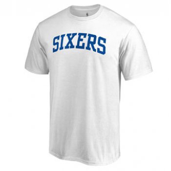 Men's Philadelphia 76ers Fanatics Branded White Primary Wordmark T-Shirt