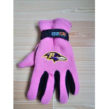 Baltimore Ravens NFL Adult Winter Warm Gloves Pink