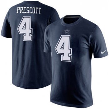 Men's Dallas Cowboys 4 Dak Prescott Nike Navy Player Pride Name & Number T-Shirt