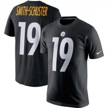 Men's Pittsburgh Steelers 19 JuJu Smith-Schuster Black Nike Player Pride Name & Number T-Shirt